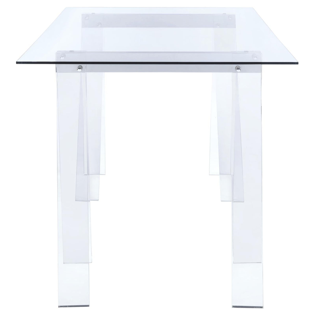 Amaturo Clear Writing Desk with Glass Top