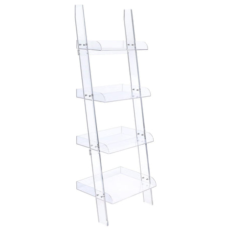 Amaturo Clear 4-Shelf Ladder Bookcase by Coaster at Eve Furniture