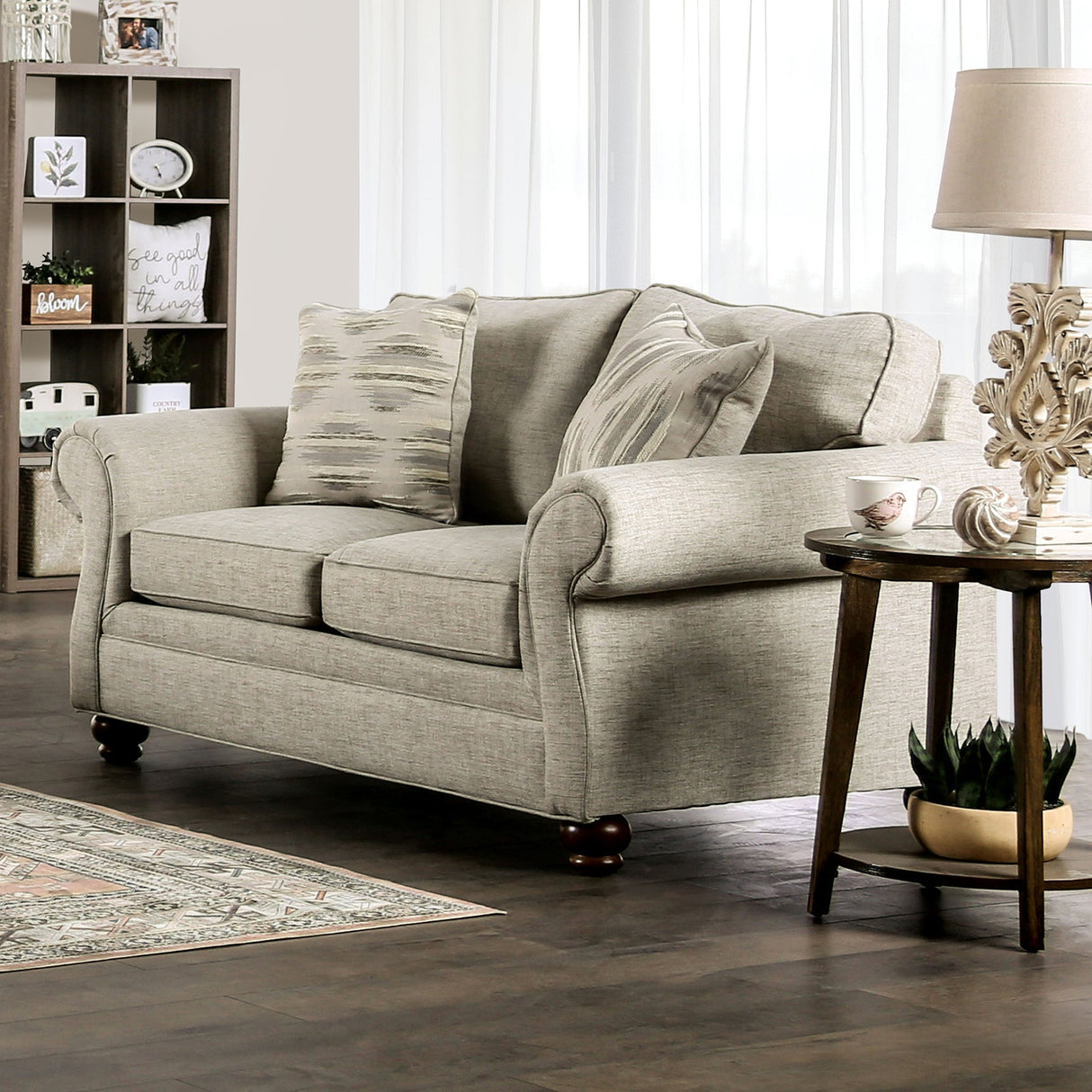 Amaya Cream Sofa & Loveseat by Furniture of America at Eve Furniture