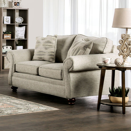 Amaya Cream Sofa & Loveseat by Furniture of America at Eve Furniture