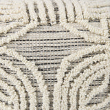 Amaya Cream/Black/Gray Wool and Cotton Pouf by Mercana at Eve Furniture