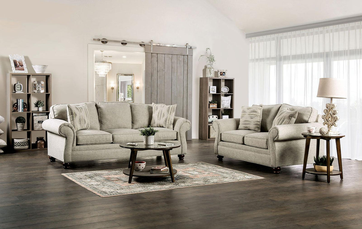 Amaya Cream Loveseat by Furniture of America at Eve Furniture