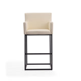 Ambassador Barstool in Cream and Black by Manhattan Comfort at Eve Furniture