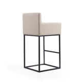 Ambassador Barstool in Cream and Black by Manhattan Comfort at Eve Furniture