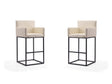 Ambassador Barstool in Cream and Black (set of 2) by Manhattan Comfort at Eve Furniture