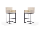 Ambassador Barstool in Cream and Black (set of 2) by Manhattan Comfort at Eve Furniture