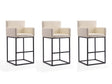 Ambassador Barstool in Cream and Black (set of 3) by Manhattan Comfort at Eve Furniture