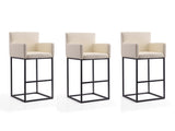 Ambassador Barstool in Cream and Black (set of 3) by Manhattan Comfort at Eve Furniture