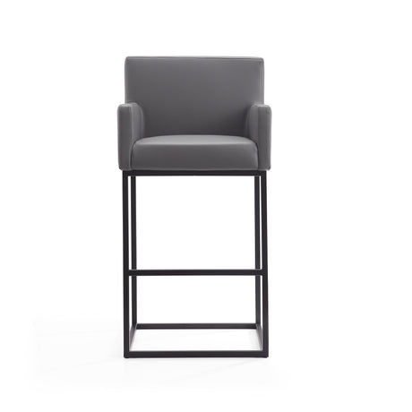 Ambassador Barstool in Grey and Black by Manhattan Comfort at Eve Furniture