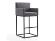 Ambassador Barstool in Grey and Black by Manhattan Comfort at Eve Furniture