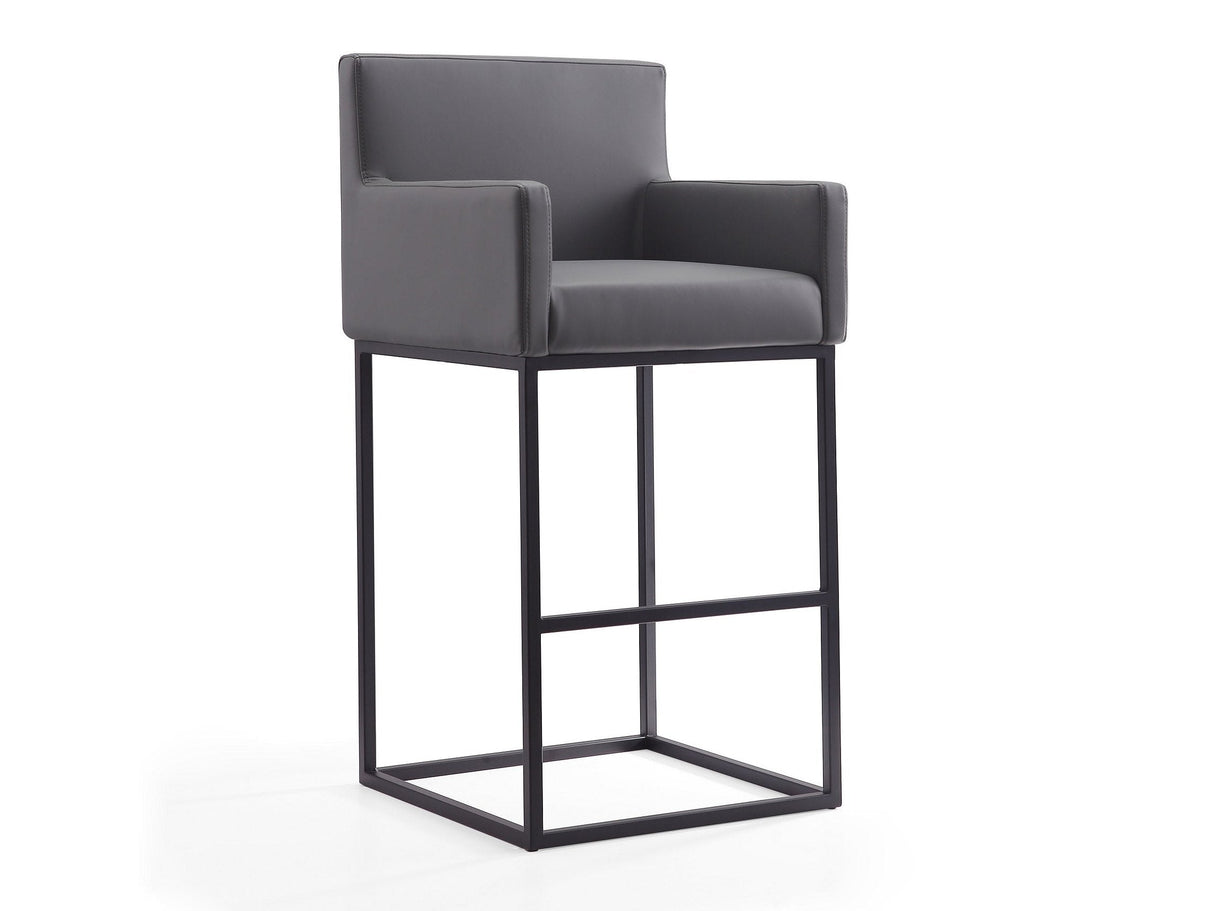 Ambassador Barstool in Grey and Black by Manhattan Comfort at Eve Furniture