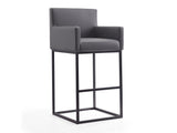 Ambassador Barstool in Grey and Black by Manhattan Comfort at Eve Furniture