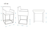 Ambassador Barstool in Grey and Black (set of 2) by Manhattan Comfort at Eve Furniture
