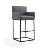 Ambassador Barstool in Grey and Black (set of 2) by Manhattan Comfort at Eve Furniture