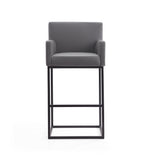 Ambassador Barstool in Grey and Black (set of 2) by Manhattan Comfort at Eve Furniture