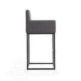Ambassador Barstool in Grey and Black (set of 2) by Manhattan Comfort at Eve Furniture