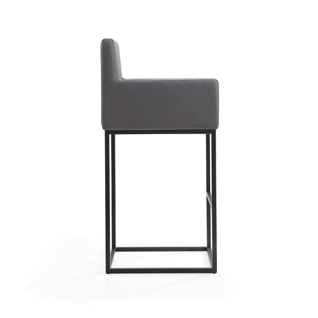 Ambassador Barstool in Grey and Black (set of 2) by Manhattan Comfort at Eve Furniture