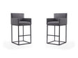 Ambassador Barstool in Grey and Black (set of 2) by Manhattan Comfort at Eve Furniture