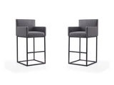 Ambassador Barstool in Grey and Black (set of 2) by Manhattan Comfort at Eve Furniture