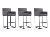 Ambassador Barstool in Grey and Black (set of 3) by Manhattan Comfort at Eve Furniture