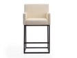 Ambassador Counter Stool in Cream and Black by Manhattan Comfort at Eve Furniture