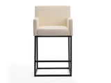 Ambassador Counter Stool in Cream and Black by Manhattan Comfort at Eve Furniture