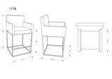 Ambassador Counter Stool in Cream and Black (set of 3) by Manhattan Comfort at Eve Furniture