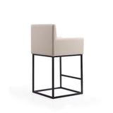 Ambassador Counter Stool in Cream and Black (set of 3) by Manhattan Comfort at Eve Furniture