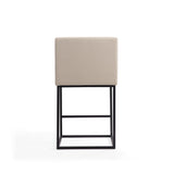 Ambassador Counter Stool in Cream and Black (set of 3) by Manhattan Comfort at Eve Furniture