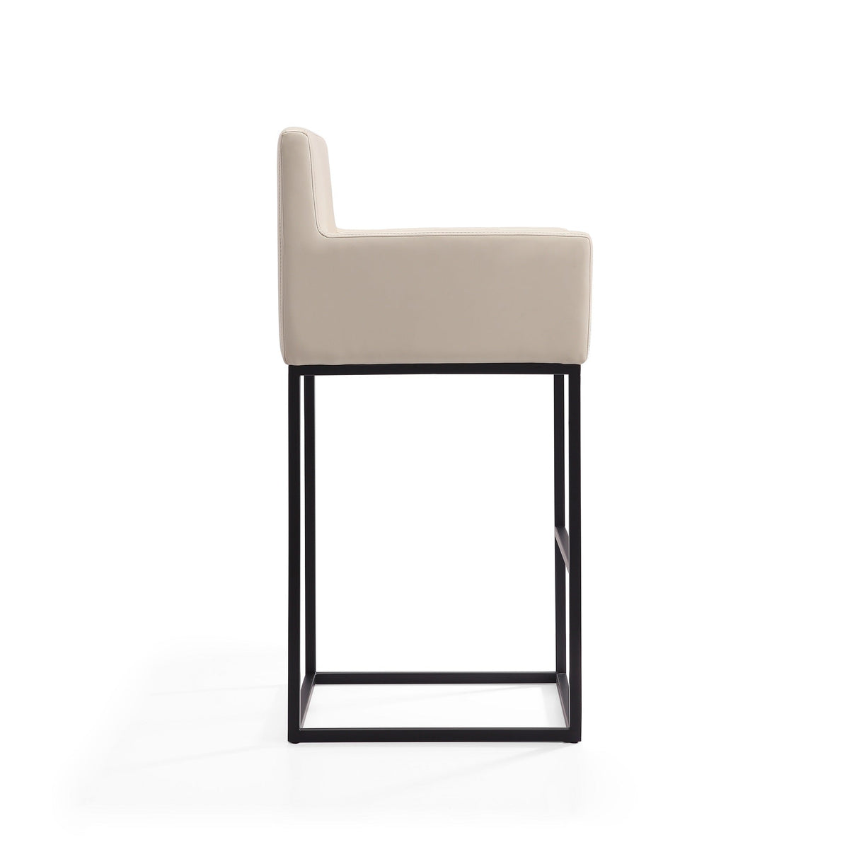Ambassador Counter Stool in Cream and Black (set of 3) by Manhattan Comfort at Eve Furniture
