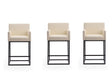 Ambassador Counter Stool in Cream and Black (set of 3) by Manhattan Comfort at Eve Furniture