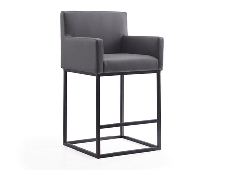 Ambassador Counter Stool in Grey and Black by Manhattan Comfort at Eve Furniture