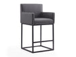Ambassador Counter Stool in Grey and Black by Manhattan Comfort at Eve Furniture