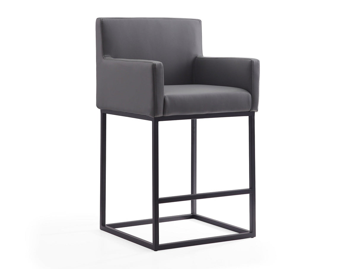 Ambassador Counter Stool in Grey and Black by Manhattan Comfort at Eve Furniture