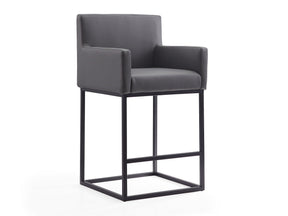 Ambassador Counter Stool in Grey and Black by Manhattan Comfort at Eve Furniture