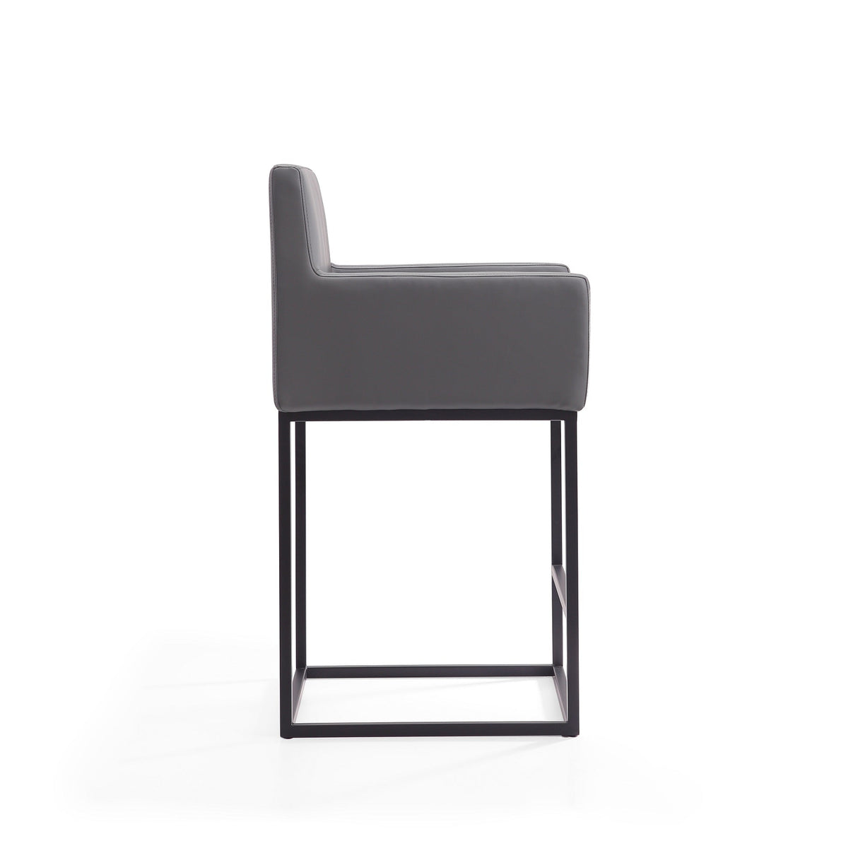 Ambassador Counter Stool in Grey and Black (set of 2) by Manhattan Comfort at Eve Furniture