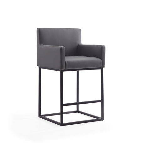 Ambassador Counter Stool in Grey and Black (set of 3) by Manhattan Comfort at Eve Furniture