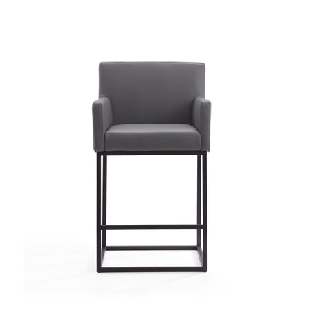 Ambassador Counter Stool in Grey and Black (set of 3) by Manhattan Comfort at Eve Furniture