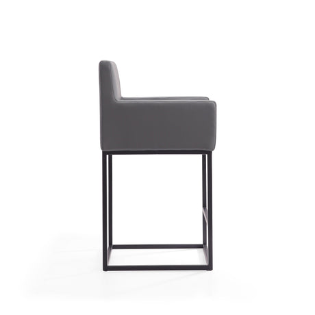 Ambassador Counter Stool in Grey and Black (set of 3) by Manhattan Comfort at Eve Furniture