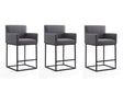 Ambassador Counter Stool in Grey and Black (set of 3) by Manhattan Comfort at Eve Furniture