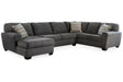 Ambee Slate 3-Piece Sectional with Chaise by Ashley at Eve Furniture