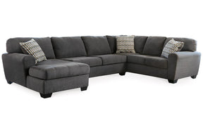 Ambee Slate 3-Piece Sectional with Chaise by Ashley at Eve Furniture