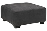 Ambee Slate Oversized Accent Ottoman by Ashley at Eve Furniture