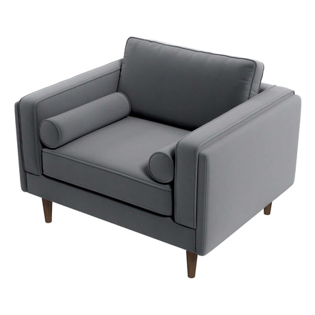 Fordham Grey Velvet Lounge Chair