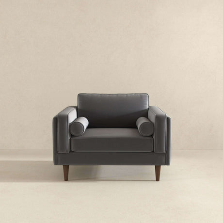 Amber Grey Velvet Lounge Chair by Ashcroft Furniture at Eve Furniture