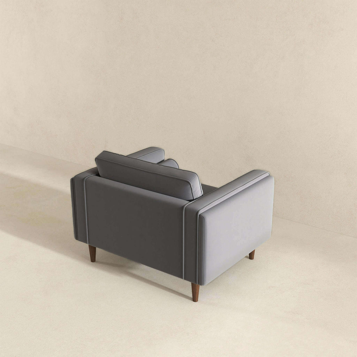 Amber Grey Velvet Lounge Chair by Ashcroft Furniture at Eve Furniture