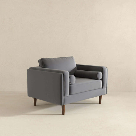Amber Grey Velvet Lounge Chair by Ashcroft Furniture at Eve Furniture