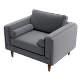 Amber Grey Velvet Lounge Chair by Ashcroft Furniture at Eve Furniture
