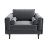 Amber Grey Velvet Lounge Chair by Ashcroft Furniture at Eve Furniture