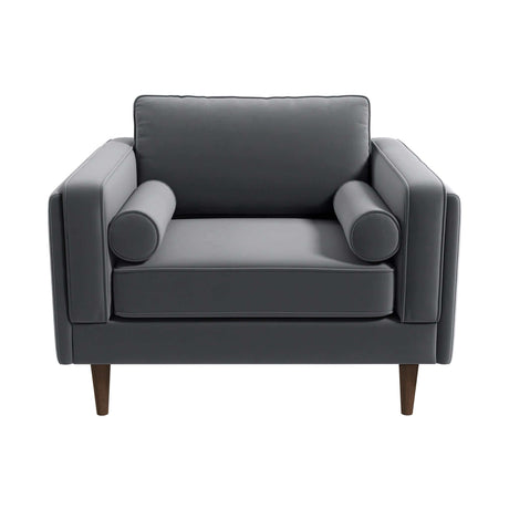 Amber Grey Velvet Lounge Chair by Ashcroft Furniture at Eve Furniture